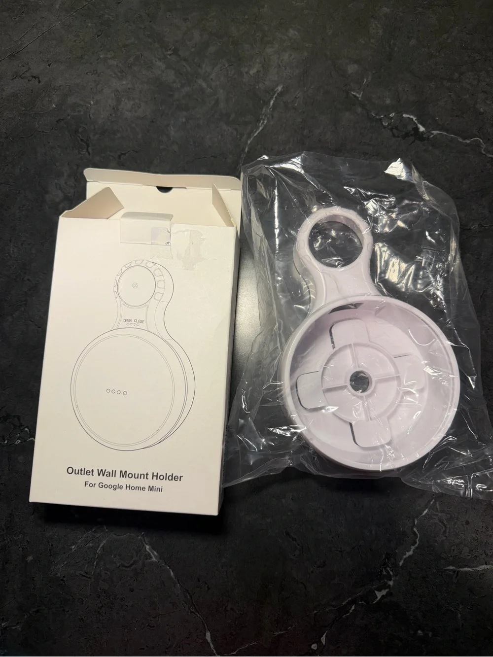 White Plastic Wall Mount Bracket for Circular Smart Speaker